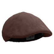 Sail Boat Icon Embroidered Suede Duck Bill Ivy Hat - Brown OSFM