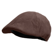Sail Boat Icon Embroidered Suede Duck Bill Ivy Hat - Brown OSFM