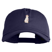 Meerkat Embroidered 5 Panel Cotton Mid Profile Unstructured Dad Cap - Navy OSFM