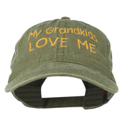 My Grandkids Love Me Embroidered Washed Cap