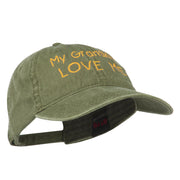 My Grandkids Love Me Embroidered Washed Cap