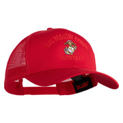 US Marine Corps Semper Fi Embroidered Solid Cotton Twill Mesh Prostyle Cap - Red OSFM