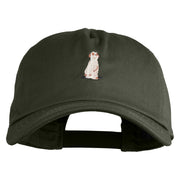 Meerkat Embroidered 5 Panel Cotton Mid Profile Unstructured Dad Cap - Olive OSFM