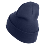 Veterinary Corps Logo Embroidered 12 Inch Solid Knit Cuff Long Beanie Made in USA - Navy OSFM