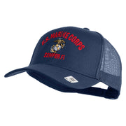 US Marine Corps Semper Fi Embroidered Solid Cotton Twill Mesh Prostyle Cap - Navy OSFM