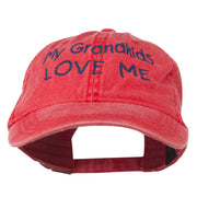 My Grandkids Love Me Embroidered Washed Cap