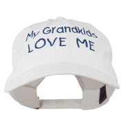 My Grandkids Love Me Embroidered Washed Cap