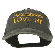 My Grandkids Love Me Embroidered Washed Cap