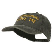 My Grandkids Love Me Embroidered Washed Cap