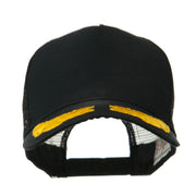 5 Panel Mesh Back Gold Oak Leaves Patch Cap