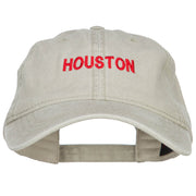 Houston Embroidered Washed Buckled Cap