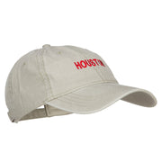 Houston Embroidered Washed Buckled Cap