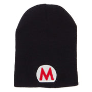 Circle Mario Embroidered Short Beanie