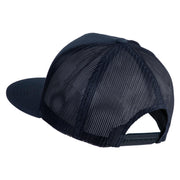 Eagle with Rifle Embroidered 5 Panel Mesh Trucker Snapback Cap - Navy OSFM