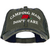 Camping Hair Don't Care with Tent Embroidered Cotton Mesh Cap