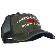 Camping Hair Don't Care with Tent Embroidered Cotton Mesh Cap