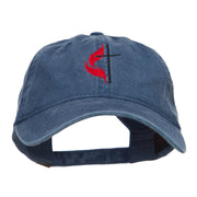 Methodist Church Cross Embroidered Washed Cap