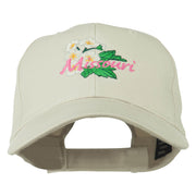 US State Missouri Hawthorn Flower Embroidered Cap