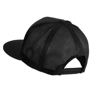 Eagle with Rifle Embroidered 5 Panel Mesh Trucker Snapback Cap - Black OSFM