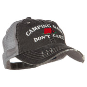 Camping Hair Don't Care with Tent Embroidered Cotton Mesh Cap