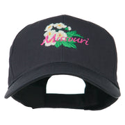 US State Missouri Hawthorn Flower Embroidered Cap