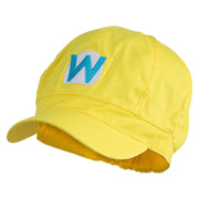Mario Luigi Wario Waluigi Patched Cotton Elastic Newsboy Cap - Yellow OSFM