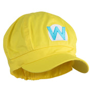 Mario Luigi Wario Waluigi Patched Cotton Elastic Newsboy Cap - Yellow OSFM