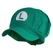 Mario Luigi Wario Waluigi Patched Cotton Elastic Newsboy Cap - Lime OSFM