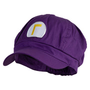 Mario Luigi Wario Waluigi Patched Cotton Elastic Newsboy Cap - Purple OSFM