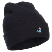 Mini Whale Embroidered Long Beanie