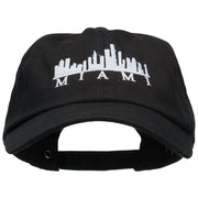 Miami Skyline Embroidered Washed Cap