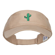 Mini Cactus Embroidered Cotton Washed Visor