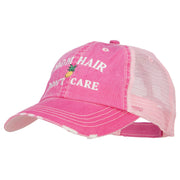 Mom Hair Don't Care Embroidered Cotton Mesh Cap