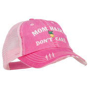 Mom Hair Don't Care Embroidered Cotton Mesh Cap