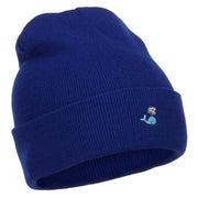 Mini Whale Embroidered Long Beanie