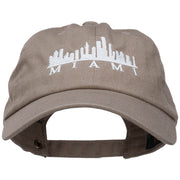 Miami Skyline Embroidered Washed Cap