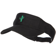 Mini Cactus Embroidered Cotton Washed Visor