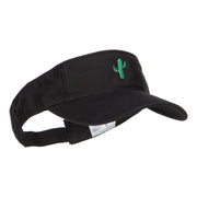 Mini Cactus Embroidered Cotton Washed Visor