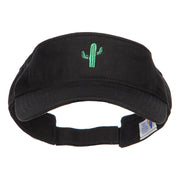 Mini Cactus Embroidered Cotton Washed Visor