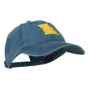 Missouri State Map Embroidered Washed Cotton Cap