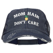 Mom Hair Don't Care Embroidered Cotton Mesh Cap