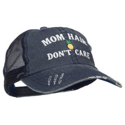 Mom Hair Don't Care Embroidered Cotton Mesh Cap