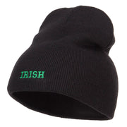 Mini Irish Embroidered Short Beanie