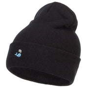 Mini Whale Embroidered Long Beanie