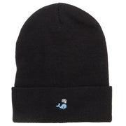 Mini Whale Embroidered Long Beanie