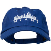 Miami Skyline Embroidered Washed Cap