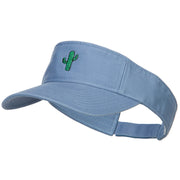 Mini Cactus Embroidered Cotton Washed Visor