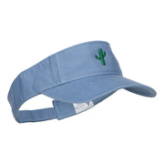 Mini Cactus Embroidered Cotton Washed Visor