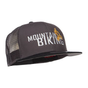 Mountain Biking Embroidered Snapback Mesh Cap