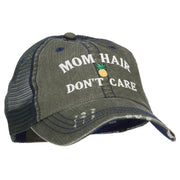 Mom Hair Don't Care Embroidered Cotton Mesh Cap